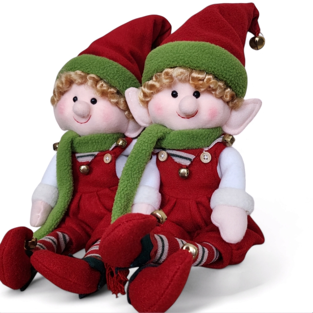 Adorable Vintage Christmas Elves - Set of 2 - Picture 4 of 15